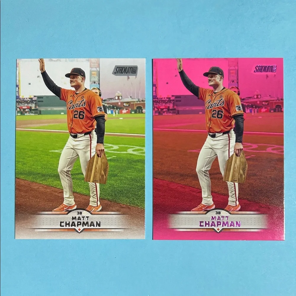 Matt Chapman San Francisco Giants 2 2025 Topps Stadium Club cards #167, pink+